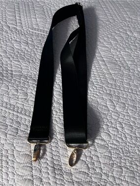Wide Black Replacement Strap with Gold Clips